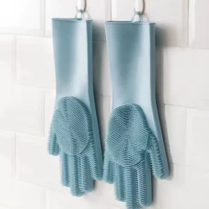Reusable Medium-Thickness Waterproof Non-Slip Silicone Kitchen Cleaning Gloves