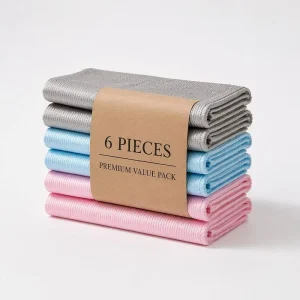 Reusable Microfiber Fish-Scale Glass Cleaning Cloth for Wine Glasses and Windows