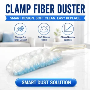 Reusable Microfiber Static Duster Wand for Furniture, Car Interiors, Air Vents, and Window Sills