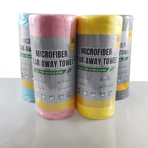 Reusable Microfiber Towel Roll, Tear-Off Edgeless Cleaning Cloths for Car and Kitchen Use