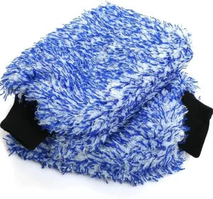 Reusable Microfiber Wash Gloves with Scrubber for Car Detailing Kitchen and Household Cleaning