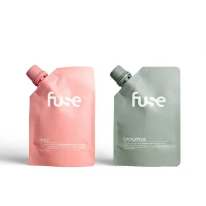 Reusable PE Pocket Hand Sanitizer Spray Refill Spout Pouch Spout Top 70% Sugarcane Derived Alcohol 200 mL Pack 2