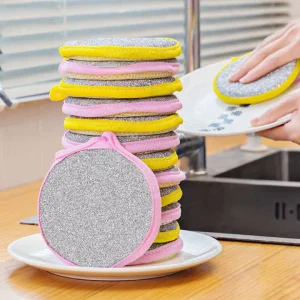 Reusable Scouring Pads and Sponges for Kitchen Dishes and Pots
