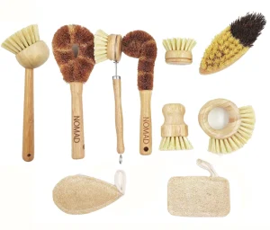 Reusable Sisal Long-Handle Kitchen Cleaning Brush for Pans, Pots, Dishes, and Bottles