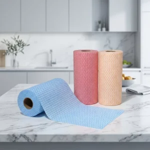 Reusable Square Kitchen Cleaning Cloths & Dish Towels Eco Friendly Non Woven Fabric Multi Use Machine Washable