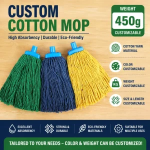 Reusable Strip Cotton Mop Head for Hospital Floor Cleaning Manufacturer