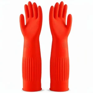 Reusable Thick Extended-Length Rubber Latex Gloves for Household Chores Cleaning Kitchen Work and Dishwashing