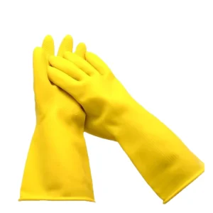 Reusable Thick Natural Latex Waterproof Non-Slip Gloves for Kitchen, Dishwashing, Laundry, and Cleaning
