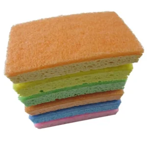 Reusable Three-Layer Wood Pulp and Cotton Dish Scrubbing Pads