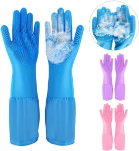 Reusable Waterproof Silicone Cleaning Gloves for Dishwashing and Car Washing