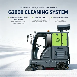 Ride-On Broom Brush Floor Sweeper Industrial Sidewalk Cleaning Machine for Street Sweeping