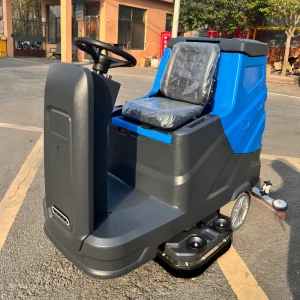 Ride-On Electric Floor Scrubber with 24V Battery, Self-Propelled Brush Motor for Hotels and Warehouses