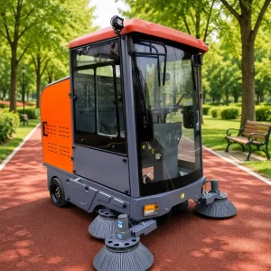 Ride-On Enclosed Electric Industrial Battery Floor Sweeper for Municipal Outdoor Road and Street Cleaning CE