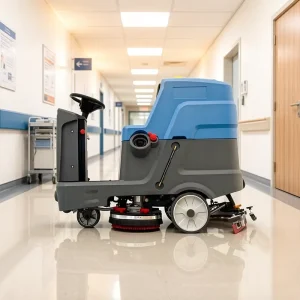Ride-On Floor Scrubber Commercial Floor Cleaner with Ergonomic Seat for Warehouse and Mall