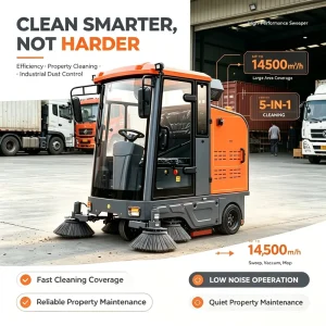 Ride On Fully Enclosed Multi Function Street Sweeper Outdoor Floor Cleaner with High pressure Spray Customizable