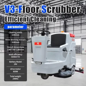 Ride-On Industrial Floor Scrubber with 1040mm Cleaning Width