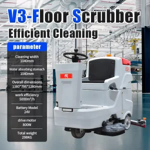Ride-On Industrial Floor Scrubber with 3-4 Hour Runtime for Supermarkets