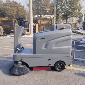 Ride-On Industrial Floor Sweeper, Battery-Powered, 1280mm Cleaning Width