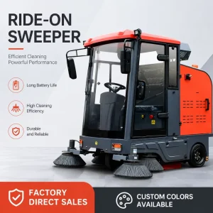 Ride on Electric Floor Sweeper Machine Industrial Battery 14500sqm h for Large Area Warehouse Factory Cleaning CE