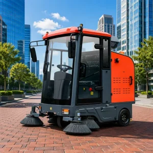 Ride-on Floor Sweeper 200L Hopper Electric Battery Industrial Cleaning Machine for Warehouse, Mall and Factory