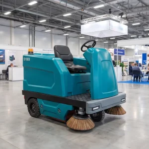 Ride-on Floor Sweeper S1600 with Dual Wide Side Brushes for Yards