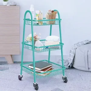 Robust Wheeled Organizer Cart Large Capacity Storage Trolley for Kitchen Item Placement Living Room Sundry Organization