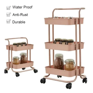 Rolling Utility Cart Home Organizing Movable Baby Diaper Rack Storage Trolley Kitchen Bathroom Living Room Spices Cleaning Food
