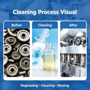 Room Temperature Water Based Degreaser and Metal Cleaner for Steel Iron and Copper Alloy Parts No Heating Required
