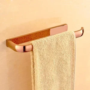 Rose Gold Bathroom Towel Rack Set with Towel Ring Wall-Mounted Bathroom Hardware