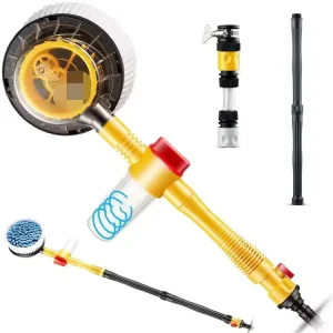 Rotary Cleaning Brush Long Handle Wash Foam Brush Household Cleaning Tool Automatic Telescoping Chenille Broom Car Brush Set