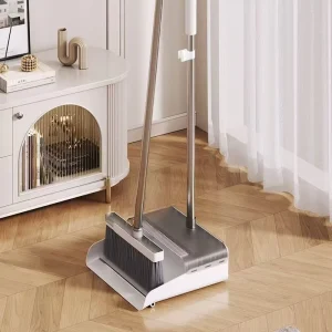 Rotatable Folding Broom and Dustpan Set with Handle for Home and Office