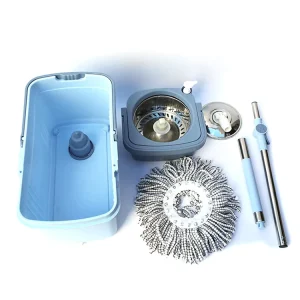 Rotatable Spin Mop Bucket without Wheels, Pedal Drainage, Lightweight Portable Floor Mop