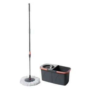 Rotating Spin Mop Bucket Kit with Hands-Free Microfiber Mop Head for Tile, Marble and Hardwood Floors