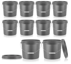 Round 10-Liter Food-Grade PP Plastic Water Storage Bucket with Lid