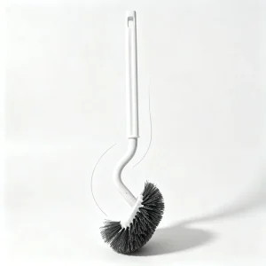 S Curve Long Plastic Handle Bristle Toilet Brush for Bathroom Gap Cleaning No Dead Angle