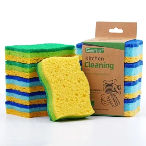 S-Shape Wood Pulp Swedish Cellulose Sponge and Scouring Pad