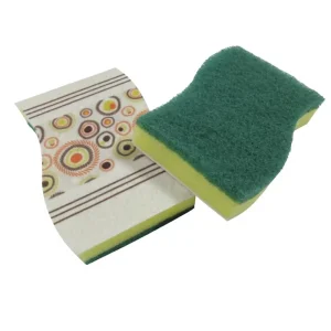 S-Shaped Three-Layer Dishwashing Sponge