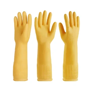 S Size 38 cm Natural Latex Household Gloves Reusable Waterproof Mesh Grip Cleaning and Dishwashing