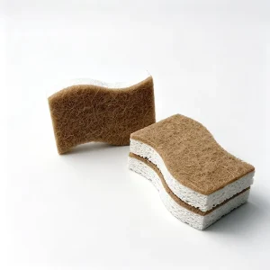 S Type Sword Wood Pulp Cotton Kitchen Scouring Pad Water Absorbent Dishcloth Double Sided Sponge Degreasing Scouring Sponge