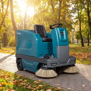 S1400 Ride-On Floor Sweeper with 8° Gradeability and Dual Side Brushes