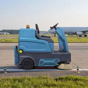 S1500 Electric Ride-On Floor Sweeper, 48V Battery Powered, Water Spraying Dust Control