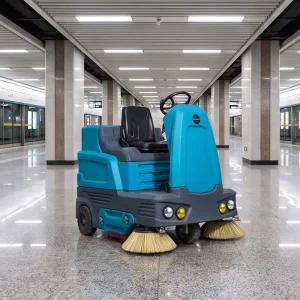 S1500 Ride-On Floor Sweeper, 1400mm Cleaning Width, Electric Road Sweeping Machine for Factory Warehouse