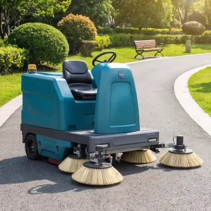 S1800 Ride-On Floor Sweeper 1800mm Cleaning Path 3-in-1 Sweep Vacuum Watering Industrial Sweeping Machine