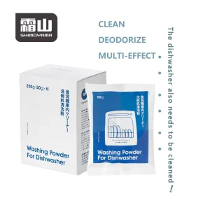 SHIMOYAMA Kitchen Dishwasher Cleaner Powder Pack of 5*50g for Kitchen Dishwasher Powerful Cleaning