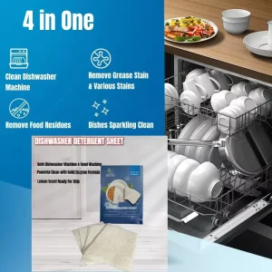 SINOLEKA Natural Efficient Cleaning Dishwasher Tablets Eco friendly Disposable Solid Dishwashing Detergent Sheets
