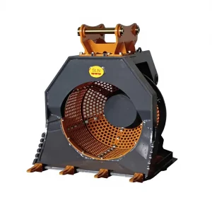SLN 5 6 Ton Carbon Steel Hydraulic Pressure Excavator Sieve Bucket with Bucket Teeth for Construction Farm Use