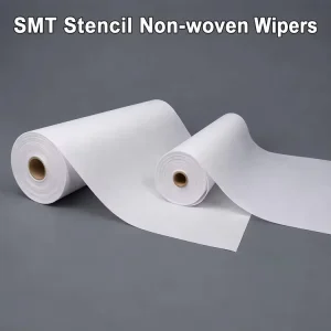 SMT Stencil Nonwoven Wipers 55% Wood Pulp 45% Polyester Viscose High Absorption Low Lint Cleaning Wipes for SMT Printer