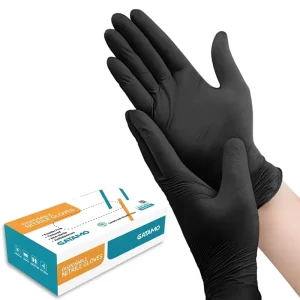 SN018 Black Nitrile Gloves, 4 Mil, EN420 Certified, Anti-Slip, Powder-Free, Household and Industrial Use