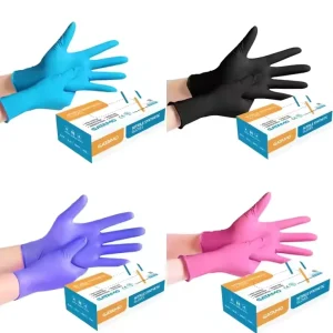 SS031 Black Powder-Free Nitrile-Vinyl Blend Household Cleaning Gloves