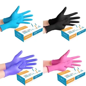 SS031 Nitrile Vinyl Gloves Black Vinyl Gloves Powder Free Nitrile Blended Gloves